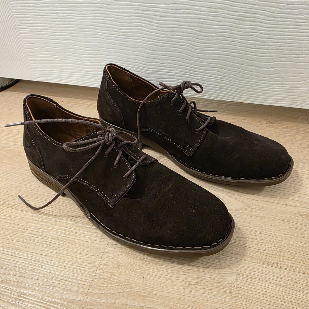 Born Brown Suede Ryker‎ Plain Toe Handsome Lace Up Derby Dress Shoes Size 13
